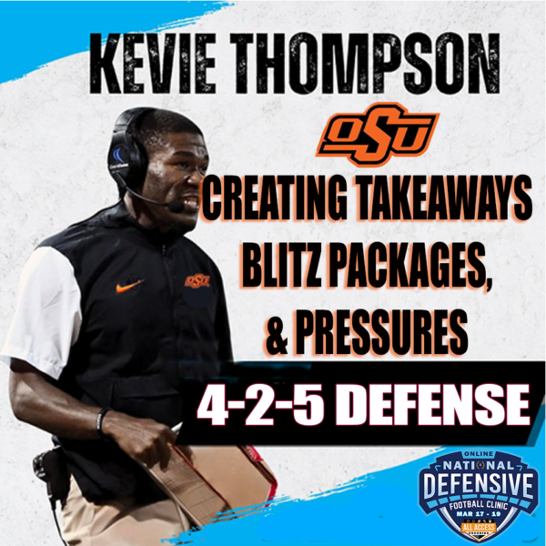 Pressure, Blitz Packages, & Creating Takeaways out of a Multiple 4-2-5 Defense - Kevie Thompson